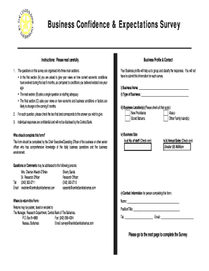 Business Confidence & Expectations Survey