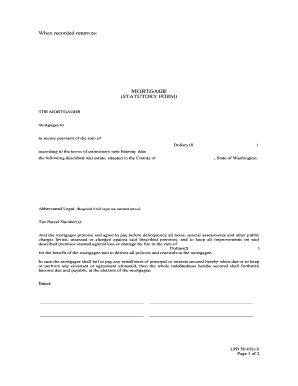 Washington Mortgage Agreement