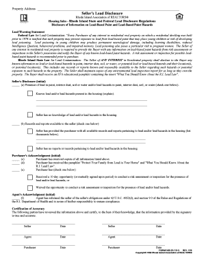 Rhode Island Lead Disclosure Form