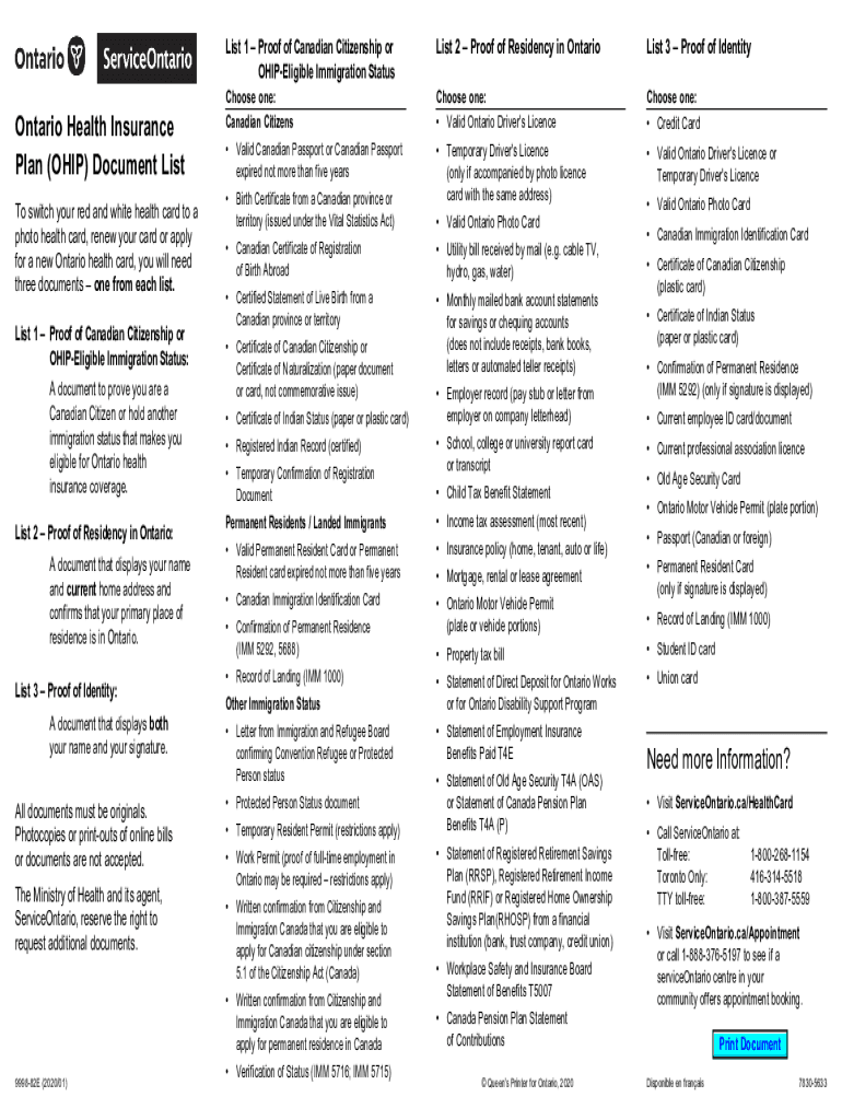 Fillable Online ) Document List - forms.ssb.gov.on.ca Fax Email Print ...