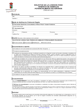 SOLICITUD DE LA LICENCIA PARA TENENCIA DE ANIMALES ...