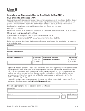 Fillable Online www.blueshieldca.combscabscFormulario de Cambio de Plan ...