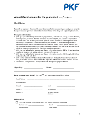 Fillable Online PKF Questionnaires (print versions).xls Fax Email Print ...