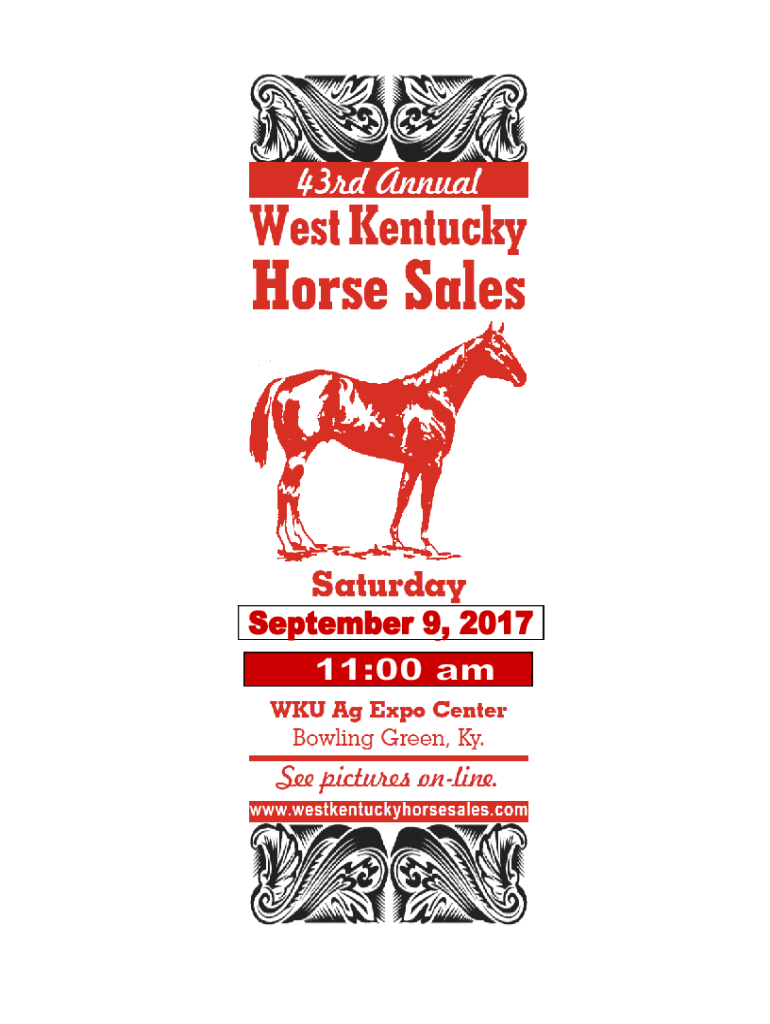 Fillable Online 2708431163 West Kentucky Horse Sales, Boyd Sale