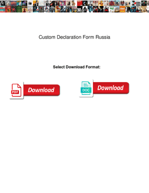Custom Declaration Form Russia. Custom Declaration Form Russia kimber