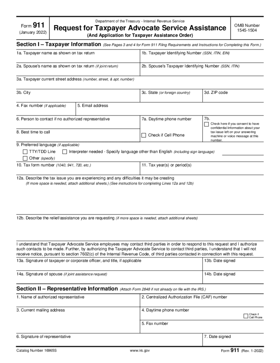 Irs Form 911: Fill Out & Sign Online - Dochub