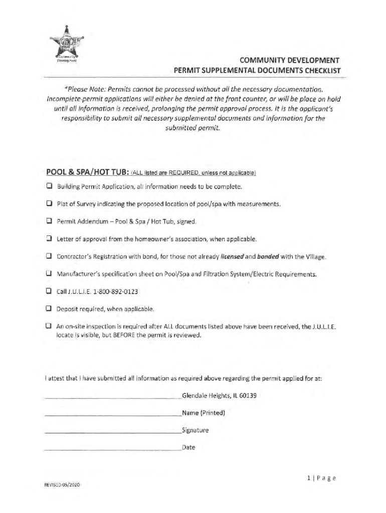 Fillable Online COMMUNITY DEVELOPMENT PERMIT SUPPLEMENTAL DOCUMENTS ...