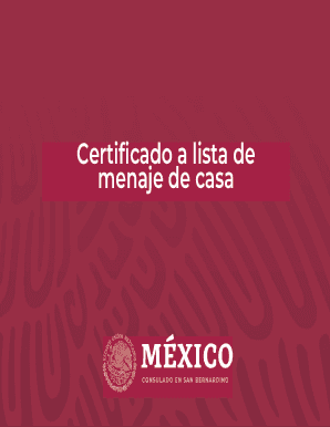certificado a la lista de menaje de casa a mexicanos