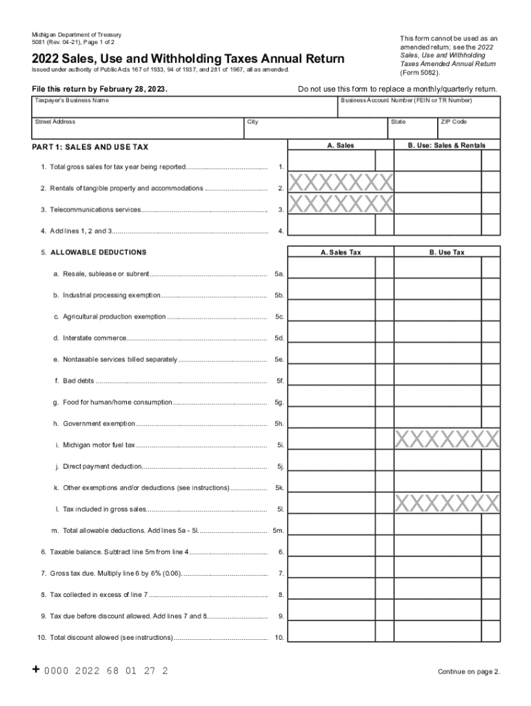 form 5081 michigan 2023 Preview on Page 1.