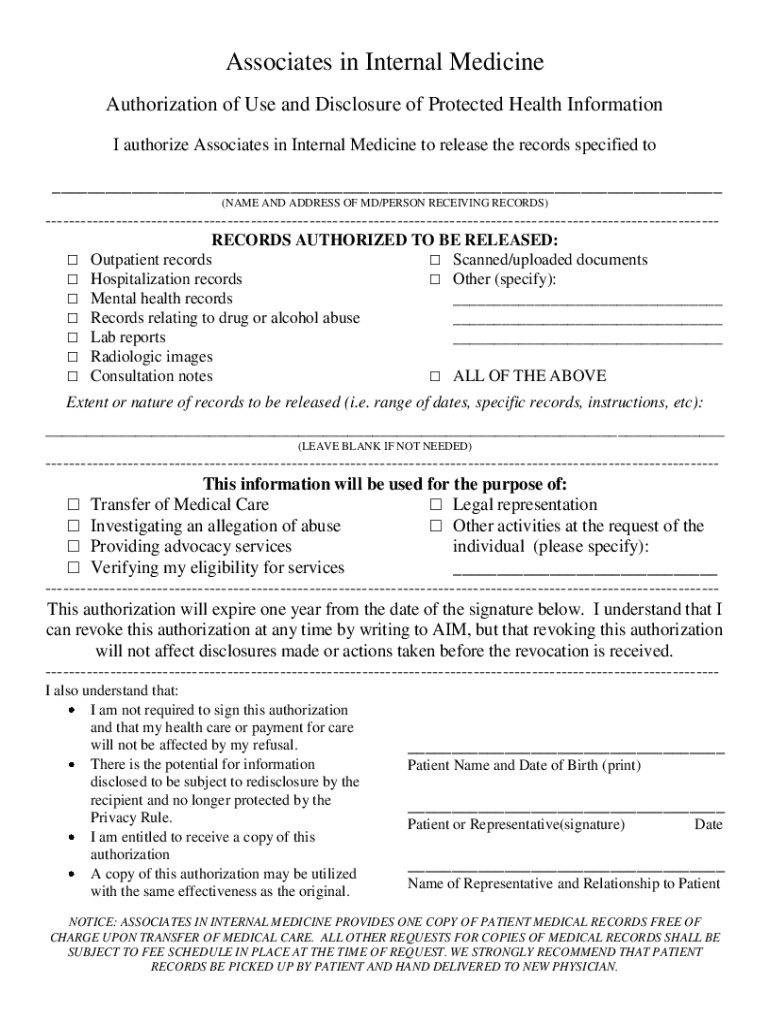 Fillable Online Personal Representative Authorization Form Fax Email