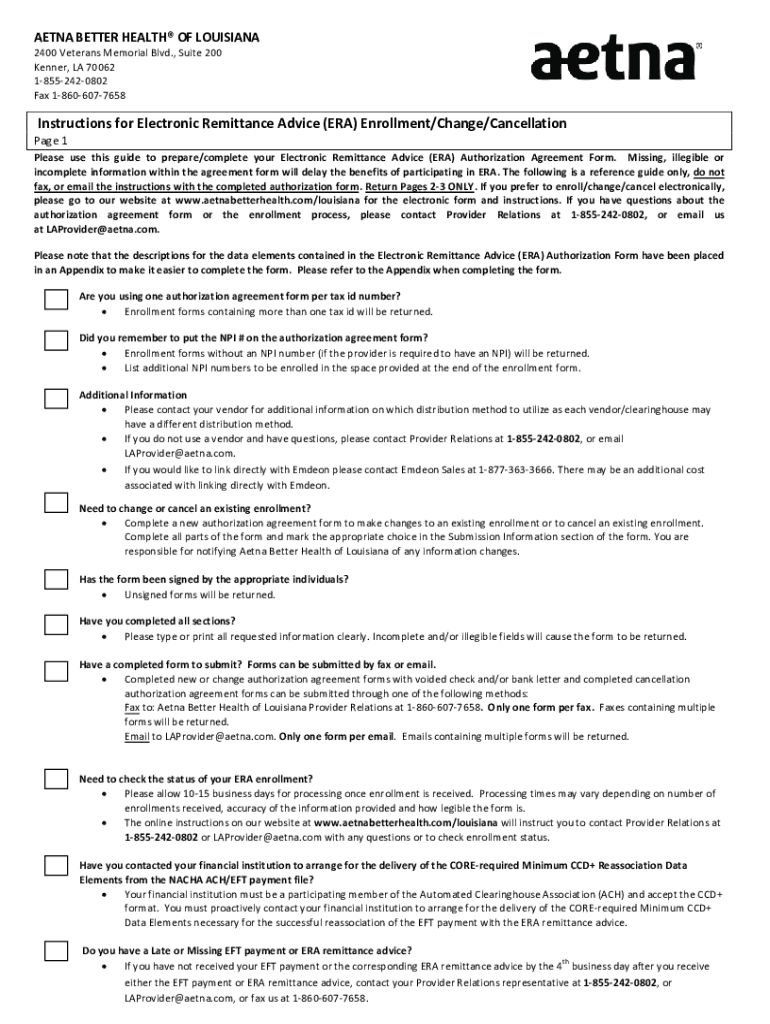 Fillable online aetna better health of louisiana medicaid health