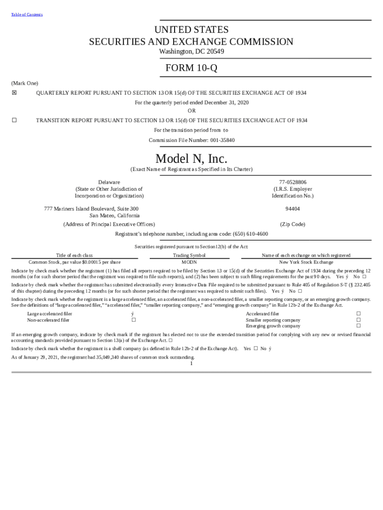 MODEL N, INC. (. EDGAR Online Pro Doc Template pdfFiller