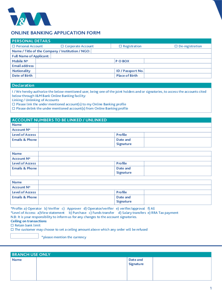 imbankgroup 10Online-Banking-formONLINE BANKING APPLICATION FORM Preview on Page 1