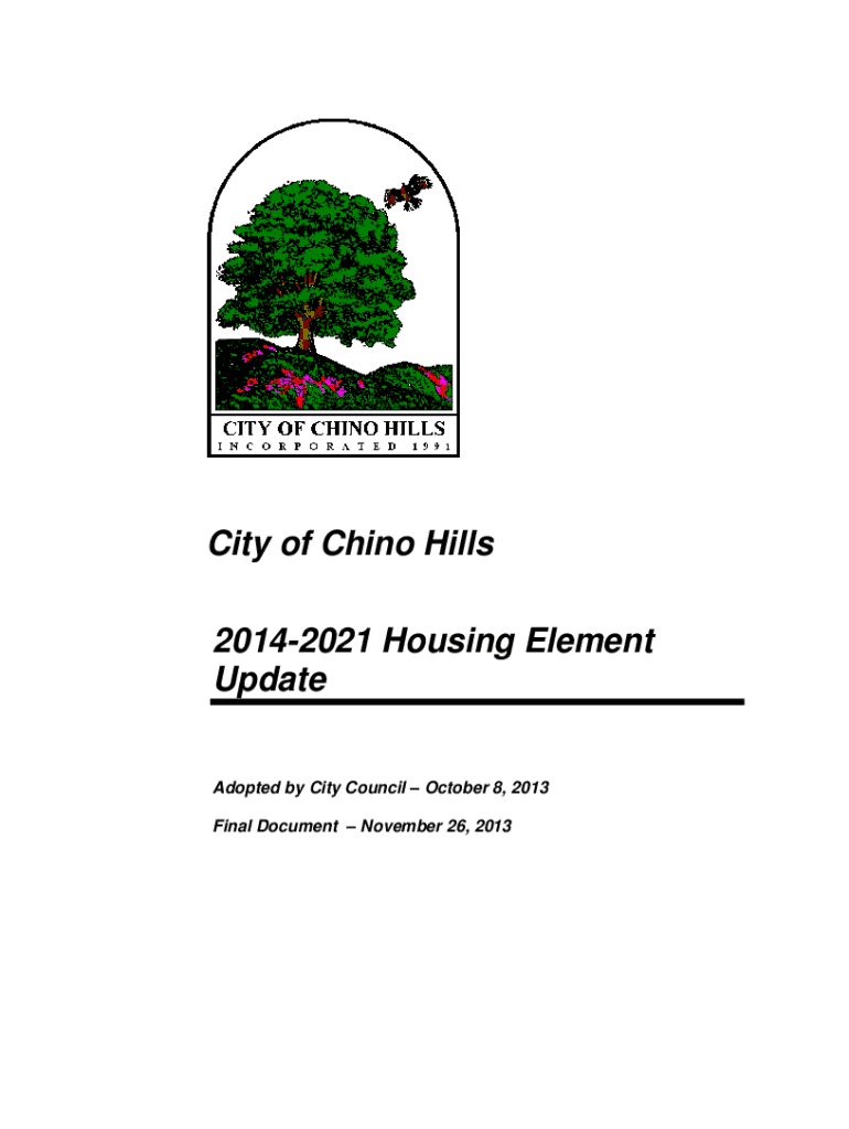 Fillable Online CHINO HILLS HOUSING ELEMENT UPDATE Fax Email Print