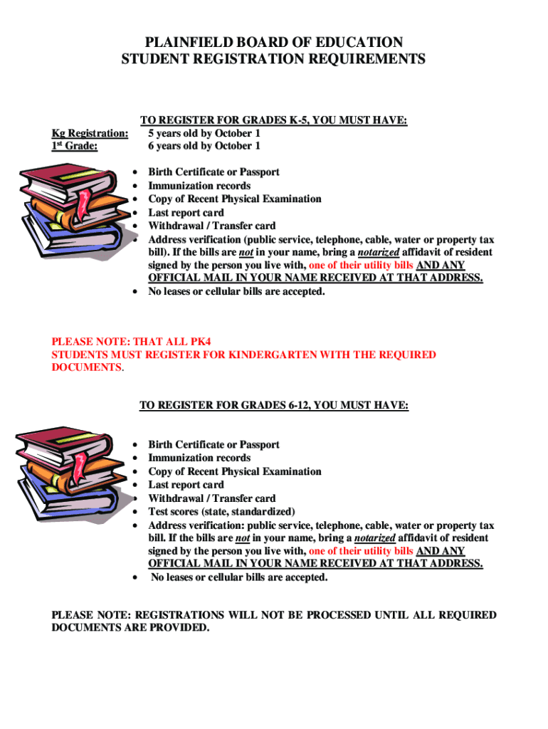 Fillable Online Age to Start Kindergarten By State Superpages Fax