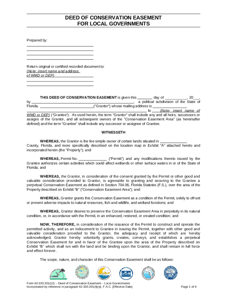 DEED OF CONSERVATION EASEMENT FAC, FAR, eRulemaking Doc Template