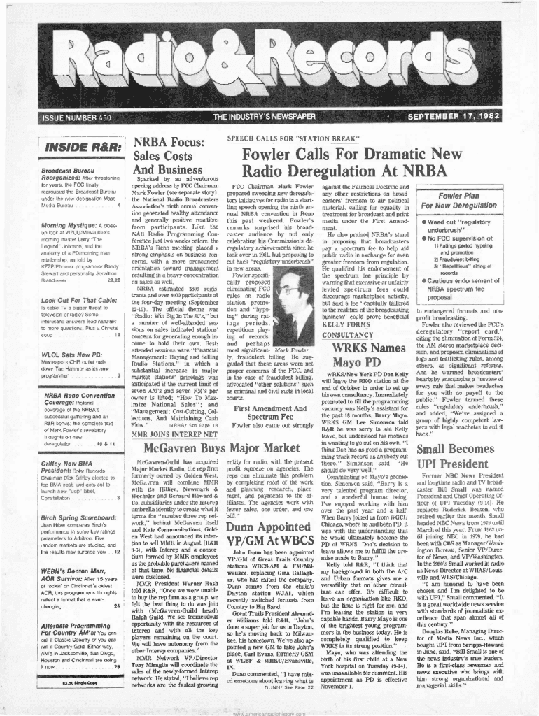 Fillable Online Radio Deregulation At NRBA Fax Email Print pdfFiller