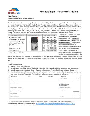 Portable Signs: A-frame or T-frame - mesaaz.gov