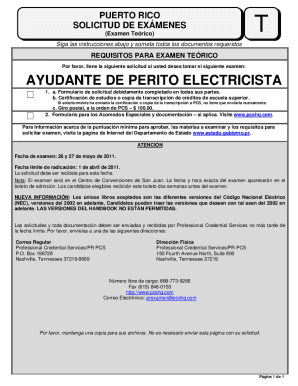 SOLICITUD DE EXMENES PUERTO RICO T