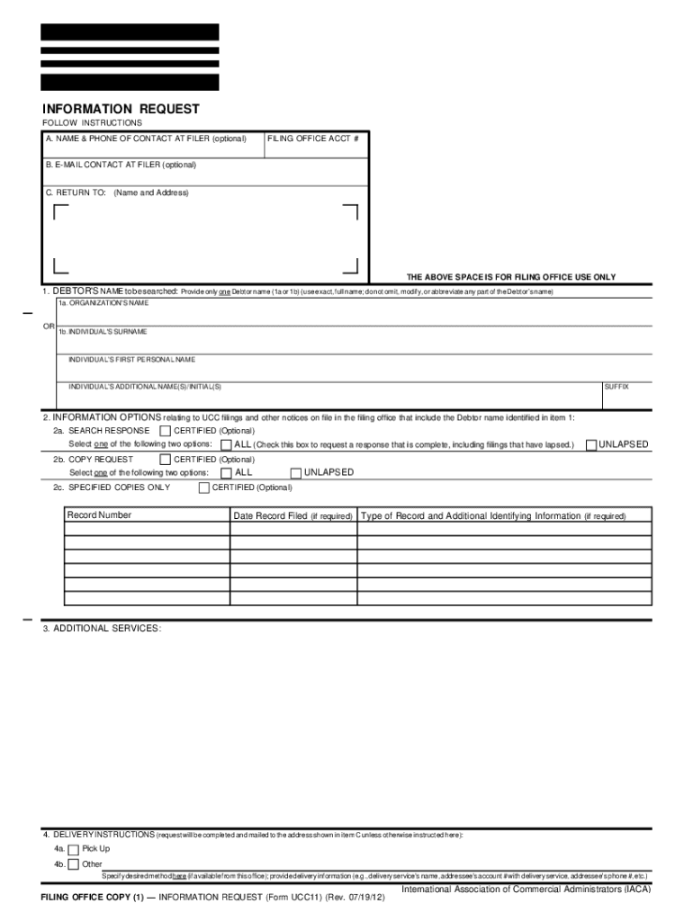 form ucc11 Preview on Page 1