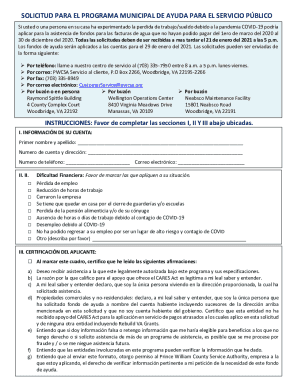 solicitud para el programa municipal de ayuda para el servicio ...