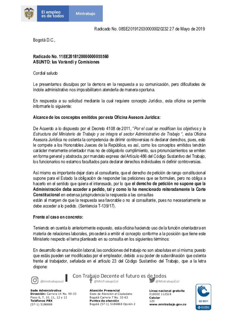 Fillable Online 08SE2019 120300000020232 IUS Variandi Y Comisiones Fax