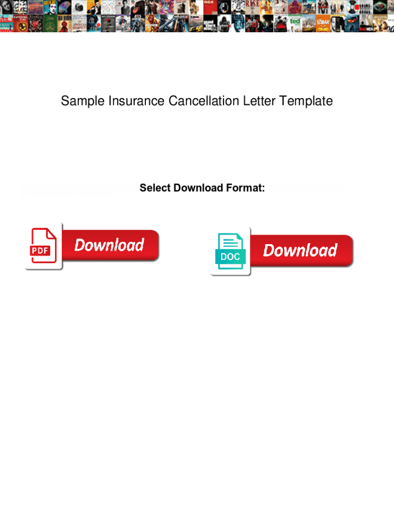 Fillable Online Sample Insurance Cancellation Letter Template. Sample