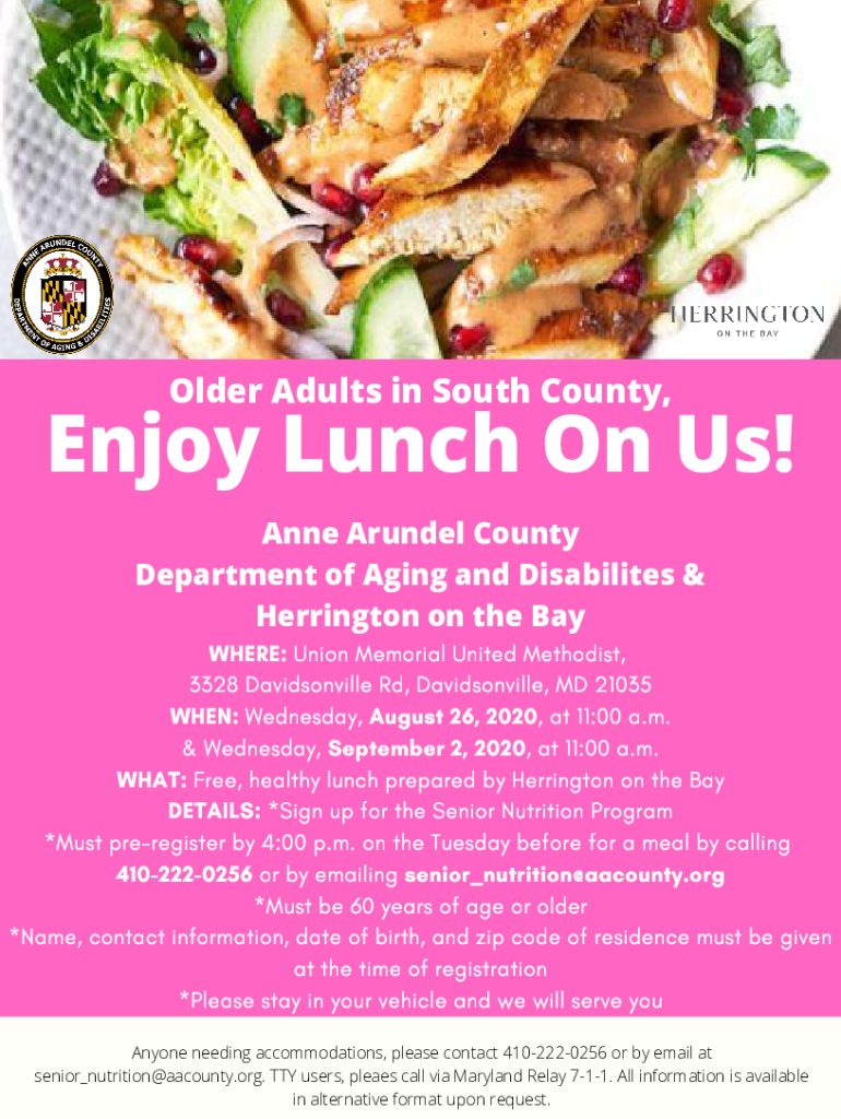 Fillable Online Anne Arundel County Aging Department in Curtis Bay, MD