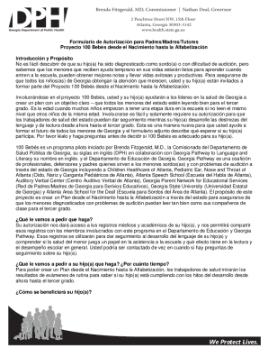 Formulario de Autorizacin para Padres/Madres ... - Georgia