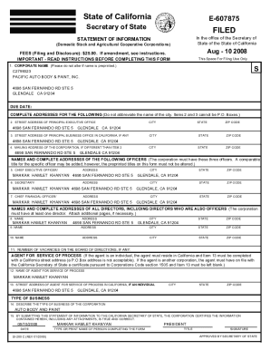 California Statement of Information