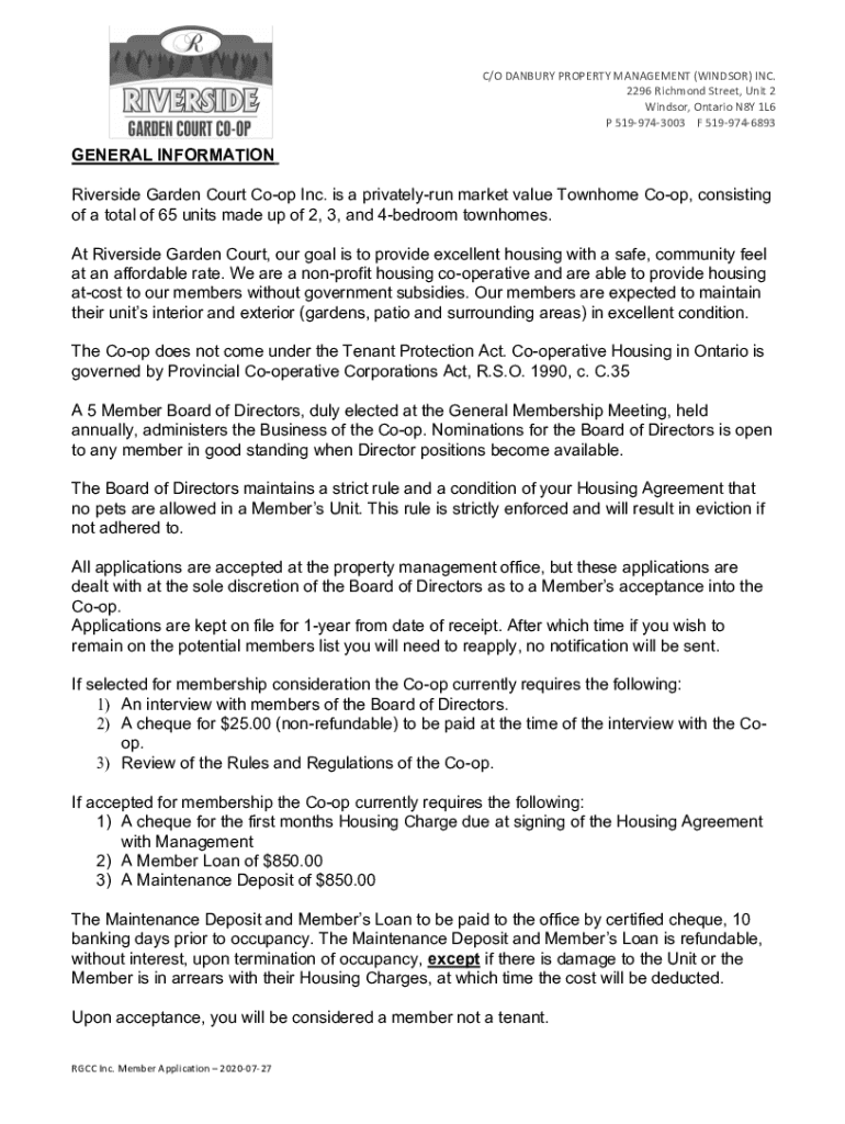 Fillable Online Danbury Property Management Windsor Inc Company Profile