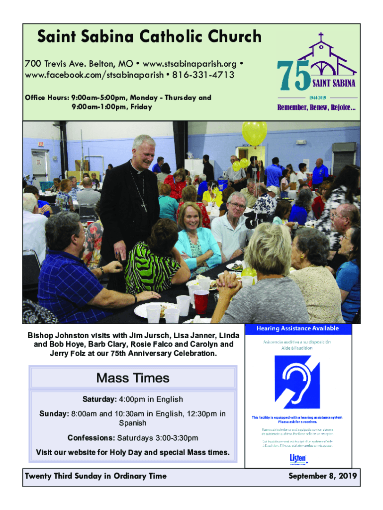 Fillable Online Saint Sabina Catholic Church Belton MO,