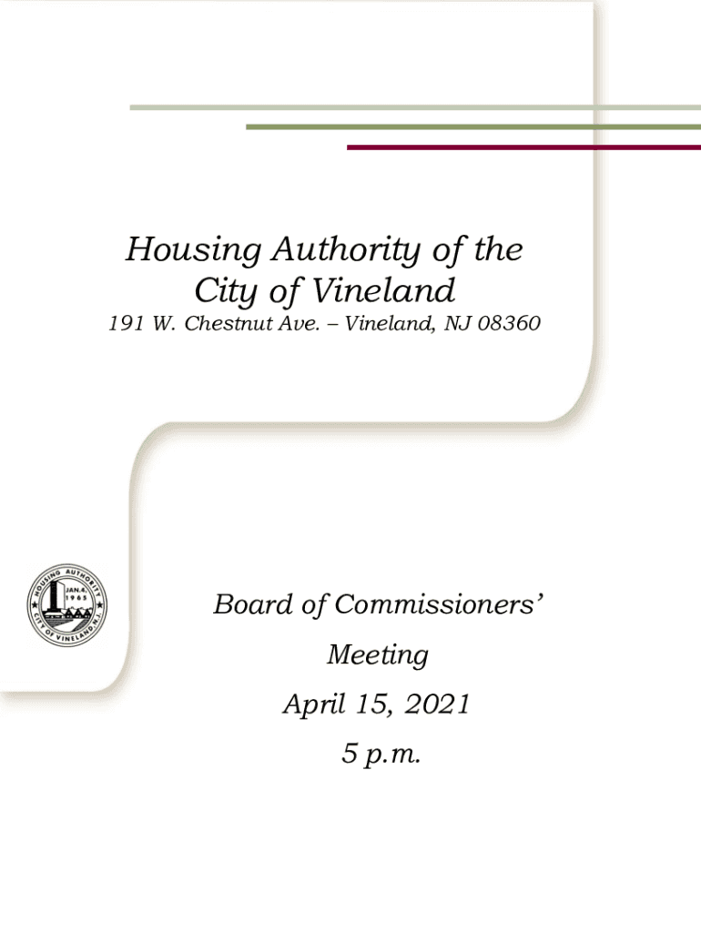Fillable Online Housing Authority of the City of Vineland Fax