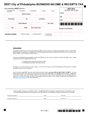 Philadelphia City Tax Form Philadelphia City Tax Form