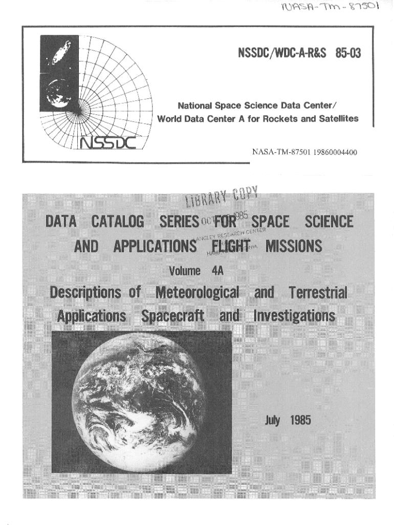 Fillable Online ntrs nasa The National Space Science Data Center (NSSDC