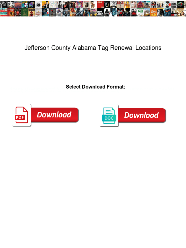 Fillable Online Jefferson County Alabama Tag Renewal Locations