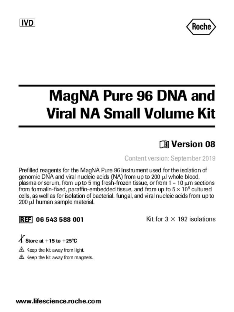 Fillable Online MagNA Pure 96 DNA and Viral NA Small Volume Kit im