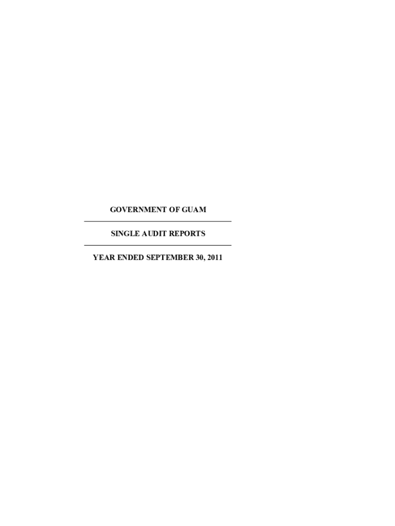 Fillable Online GOVERNMENT OF GUAM. Single Audit Report 9/30/05 Fax