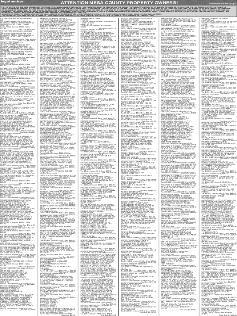 Fillable Online www.mesacounty.usyourtaxespropertytaxProperty Tax