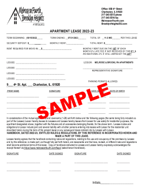 Fillable Online Fillable Online APARTMENT LEASE - Printable Agreements ...
