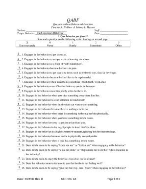 Fillable Online Fillable Online Function of behavior form.doc - QABF ...