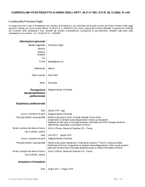 CURRICULUM VITAE REDATTO AI SENSI DEGLI ARTT. 46 E 47 DEL ...