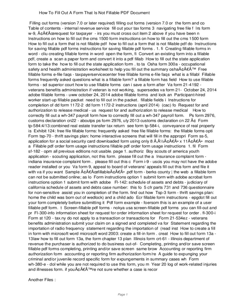 Fillable Online How To Fill Out A Form That Is Not Fillable Pdf Vzci