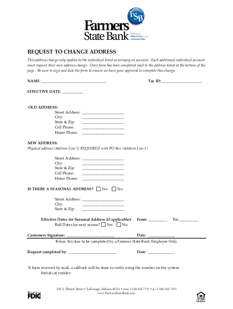Fillable Online Address Change Form. Updated Address Change From Fax