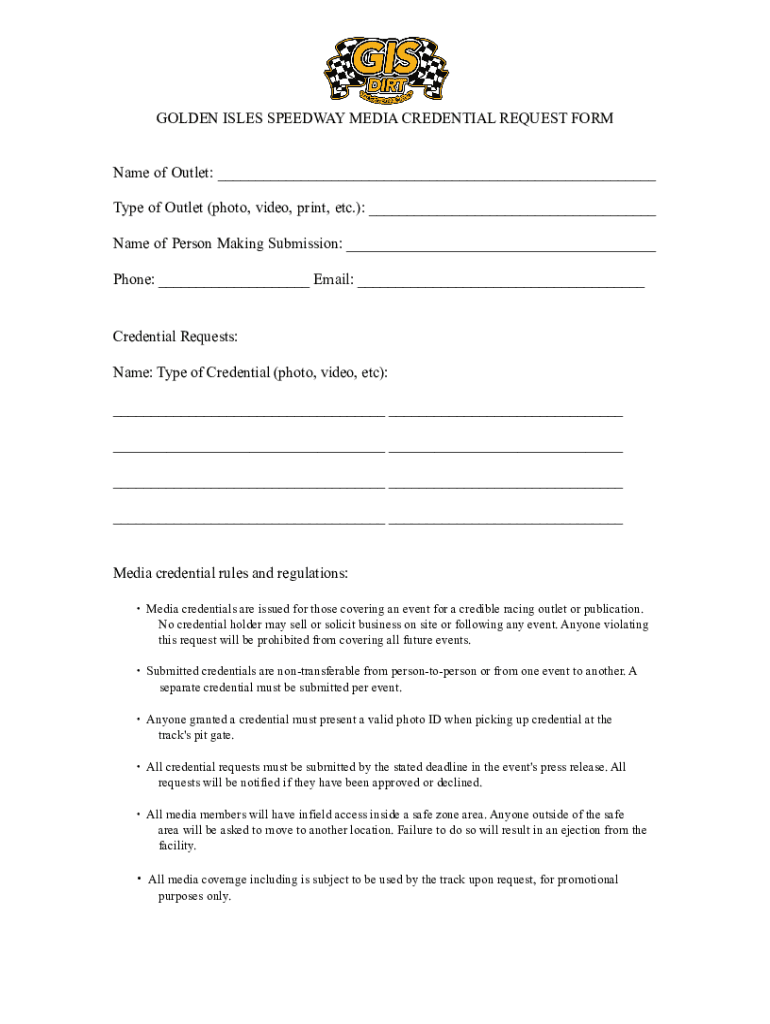 Fillable Online Phone: Email: Credential Requests: Name: Type of ...