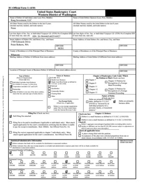 US Bankruptcy Court Voluntary Petition