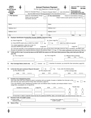 PBGC Form 1 Annual Premium Payment