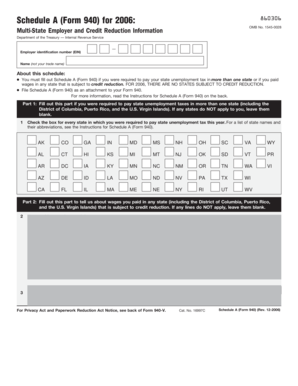 Schedule A (Form 940) for 2006