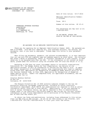 IRS Form SS-4 Notice