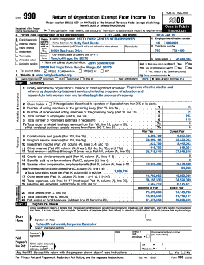 Form 990 Return of Organization Exempt From Income Tax
